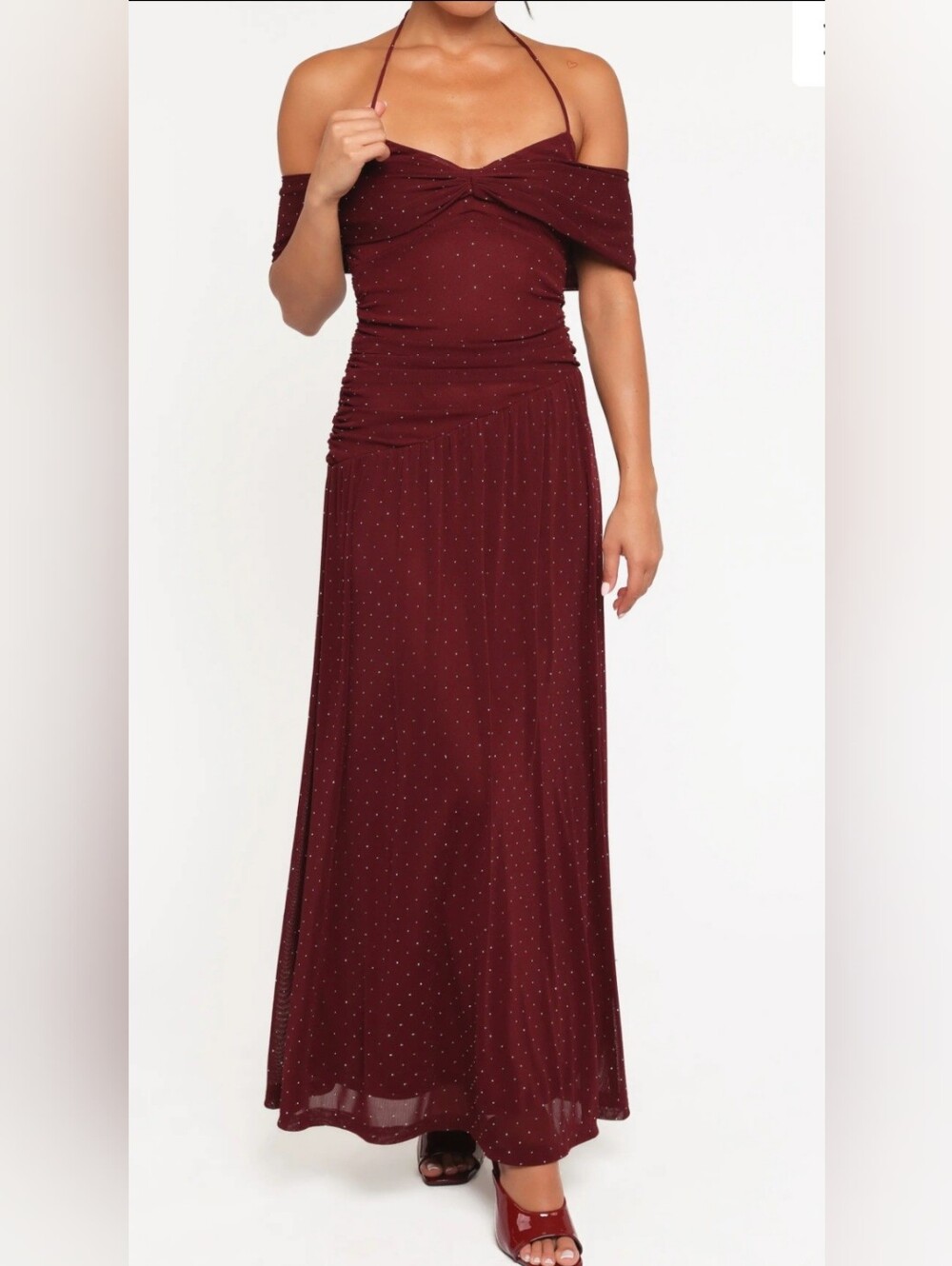 NWT Petal & Pup Mayven Dot Halter Neck Gown Size M